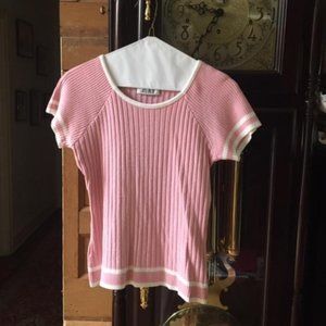 Vintage Pink and White Top